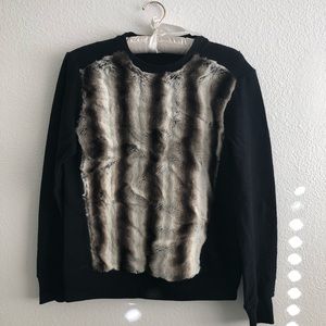 ZARA faux fur front sweatshirt